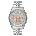Michael Kors Watch Lexington Chronograph Rose And Silver Mk8515 -korean beauty
