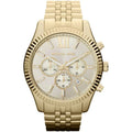 Michael Kors Mens Chronograph Watch Lexington 45mm Gold Mk8281 -korean beauty