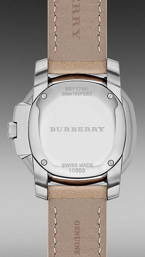Burberry The Britain Brown Dial Brown Leather Strap Watch For Women Bby1700 -korean beauty