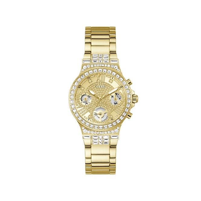Guess Watches Moonlight Ladies Sport Gold Stainless Steel Watch Gw0320l2 -korean beauty