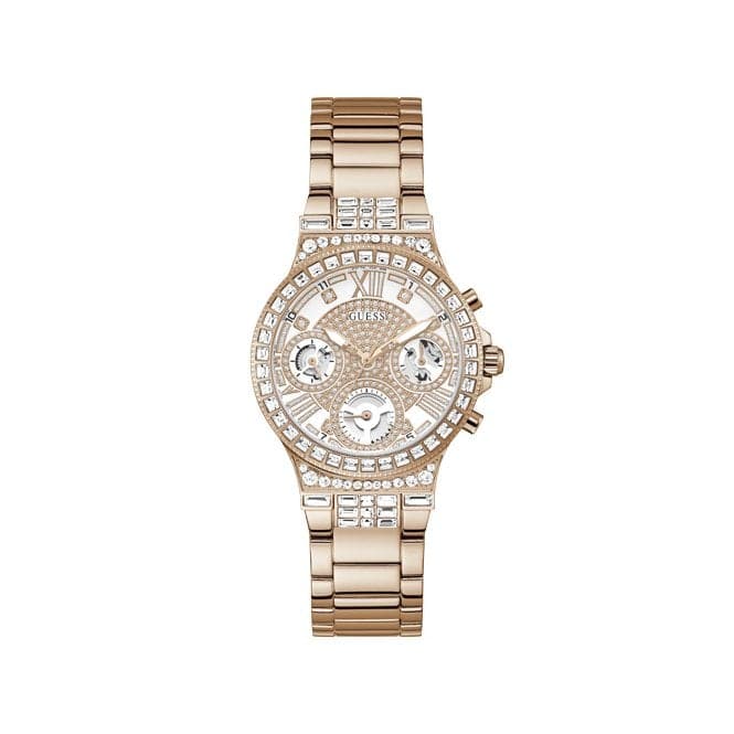 Guess Watches Moonlight Ladies Sport Rose Gold Stainless Steel Watch Gw0320l3 -korean beauty