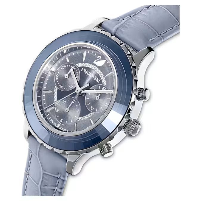 Swarovski Octea Lux Chronograph Ladies Blue Watch 5580600 -korean beauty
