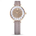 Swarovski Octea Nova Quartz Rose Gold Tone Taupe Watch 5649999 -korean beauty