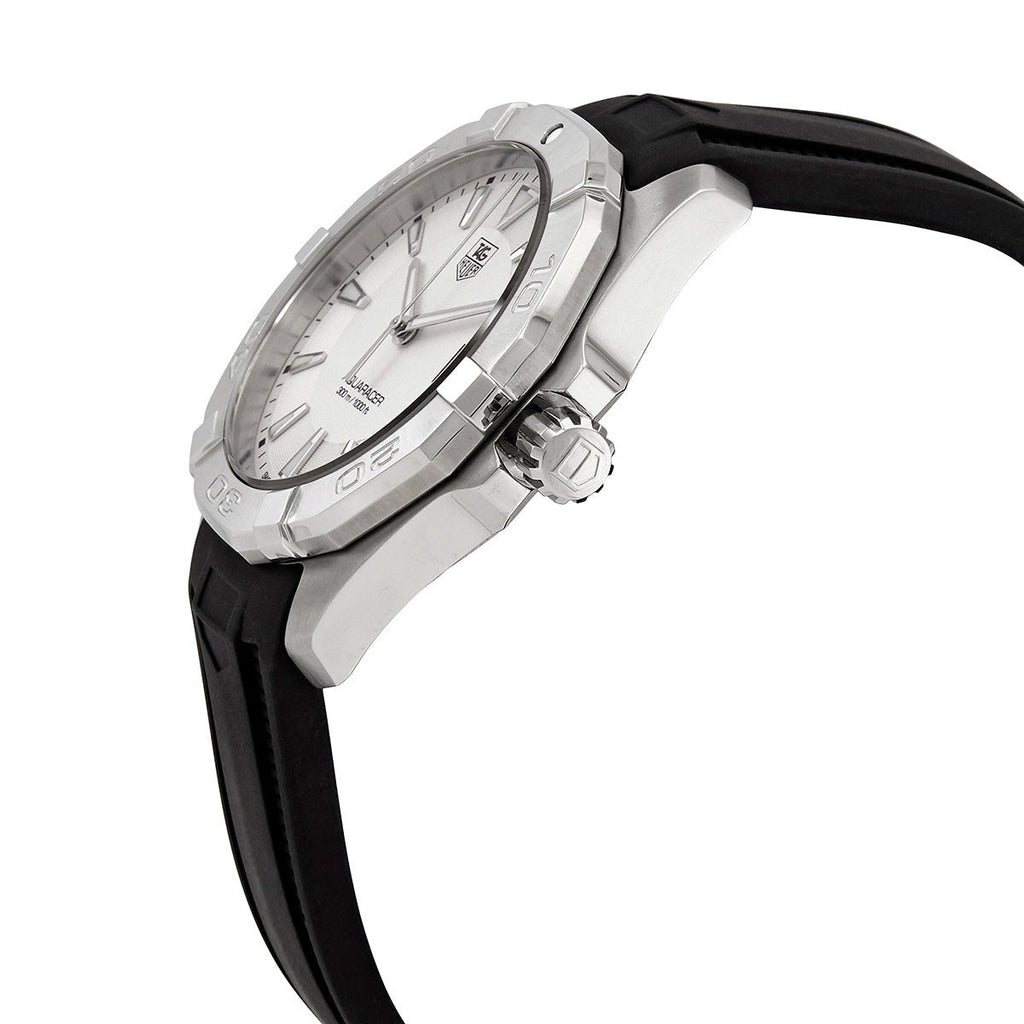 Tag Heuer Aquaracer Caliber 5 White Dial Black Rubber Strap Watch For Men Way2111 Ft8021 -korean beauty