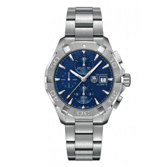 Tag Heuer Aquaracer Automatic Chronograph Blue Dial Silver Steel Strap Watch For Men Cay2112 Ba0927 -korean beauty