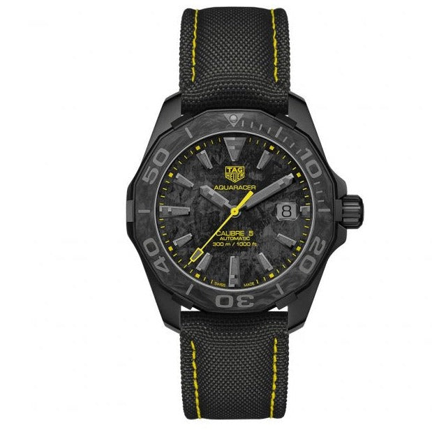 Tag Heuer Aquaracer Carbon Dial Watch For Men Wbd218b Fc6446 -korean beauty