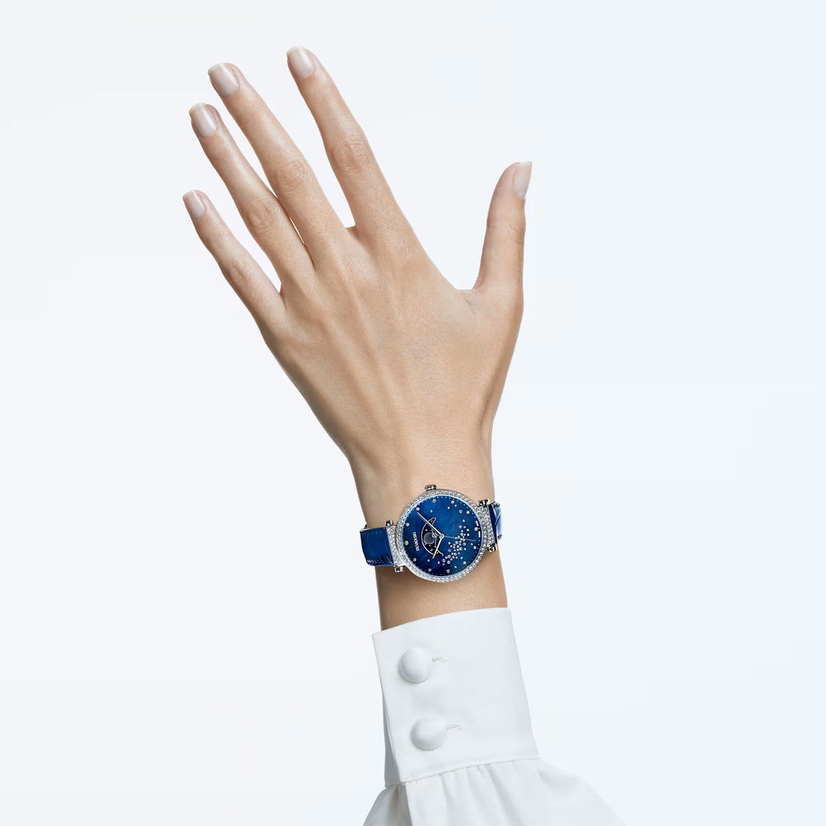 Swarovski Passage Moon Phase Ladies Blue Watch 5613320 -korean beauty