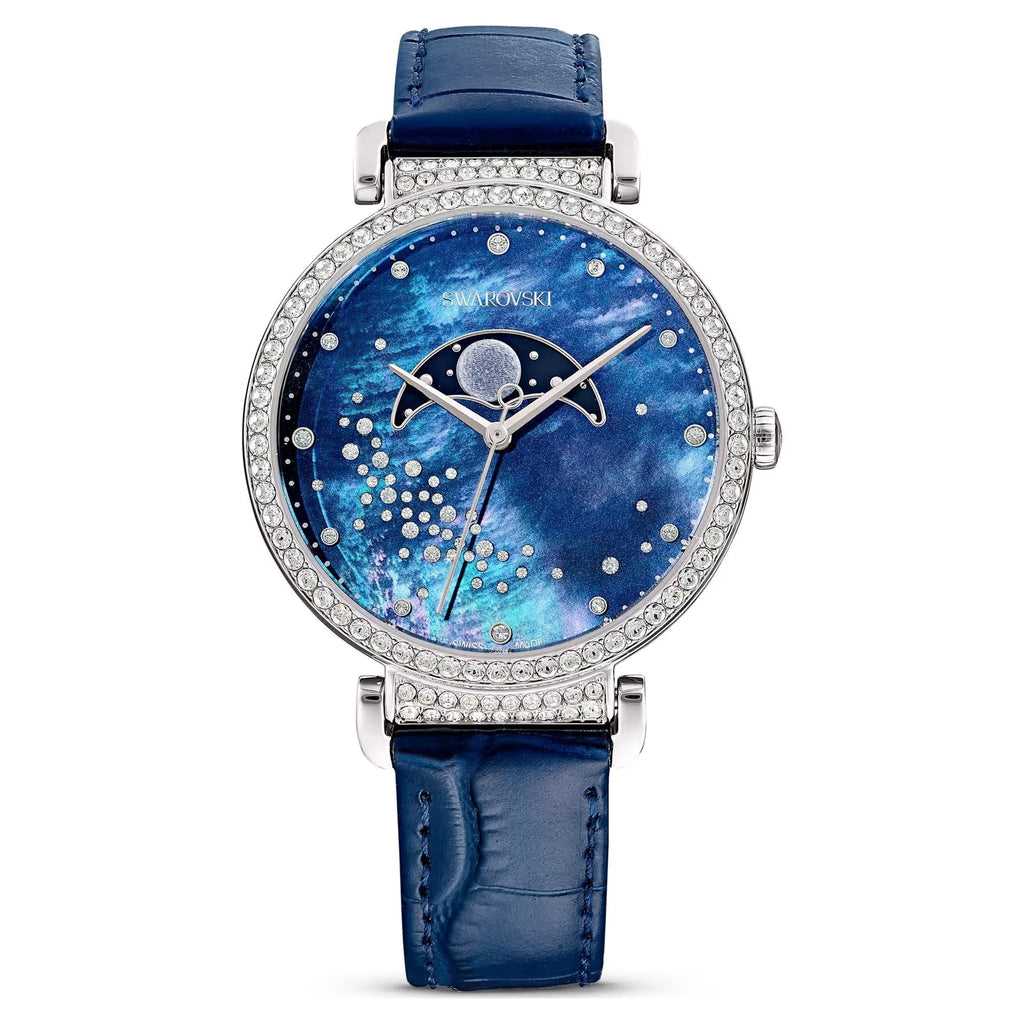 Swarovski Passage Moon Phase Ladies Blue Watch 5613320 -korean beauty