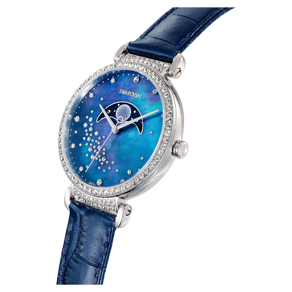 Swarovski Passage Moon Phase Ladies Blue Watch 5613320 -korean beauty