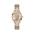Guess Watches Quattro Clear Ladies Trend Rose Gold Stainless Steel Watch Gw0300l3 -korean beauty