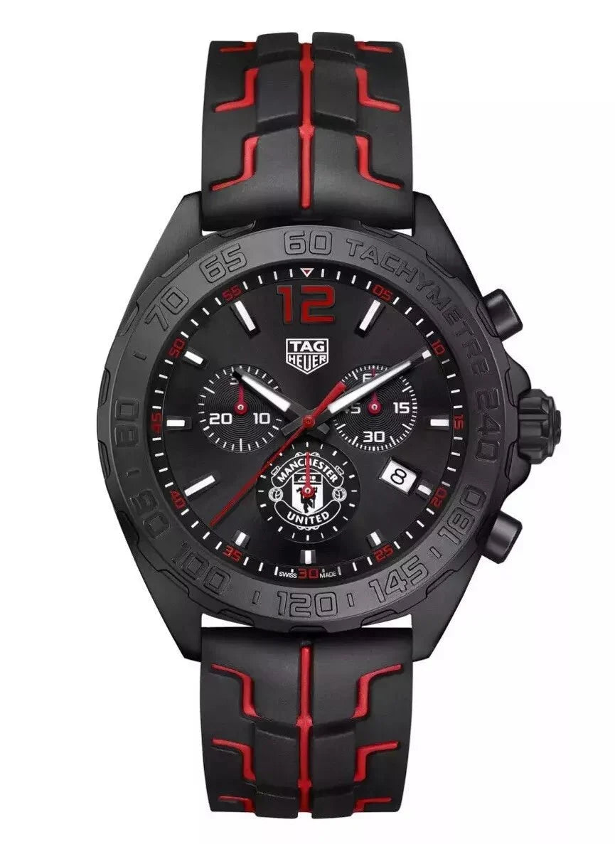 Tag Heuer Formula 1 Quartz Chronograph 43mm Mens Watch Stainless Steel Case With Black Rubber Strap Black Dial -korean beauty
