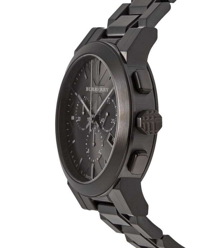 Burberry Mens Watch Chronograph The City Black Pvd Bu9354 -korean beauty