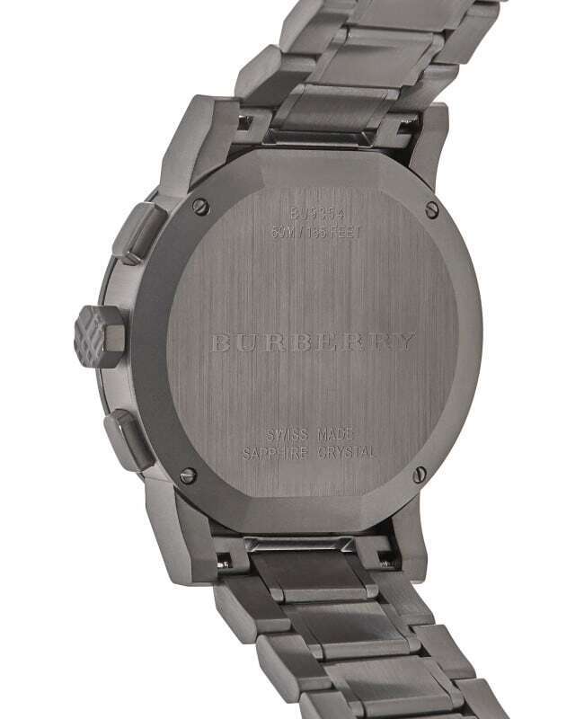 Burberry Mens Watch Chronograph The City Black Pvd Bu9354 -korean beauty