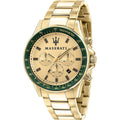 Maserati R8873640005 Sfida Chrono Mens Gold Watch -korean beauty