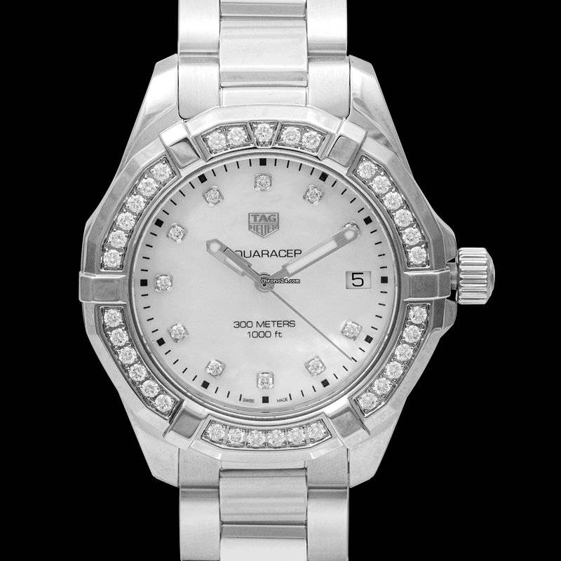 Tag Heuer Aquaracer Diamonds Mother Of Pearl White Dial Silver Steel Strap Watch For Women Wbd131c Ba0748 -korean beauty