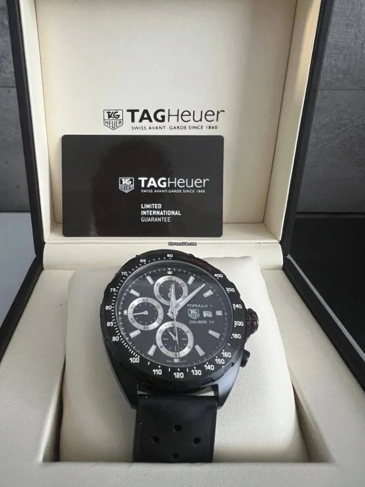 Tag Heuer Formula 1 Chronograph 43mm Automatic Mens Watch Stainless Steel Case With Black Rubber Strap Grey Dial -korean beauty