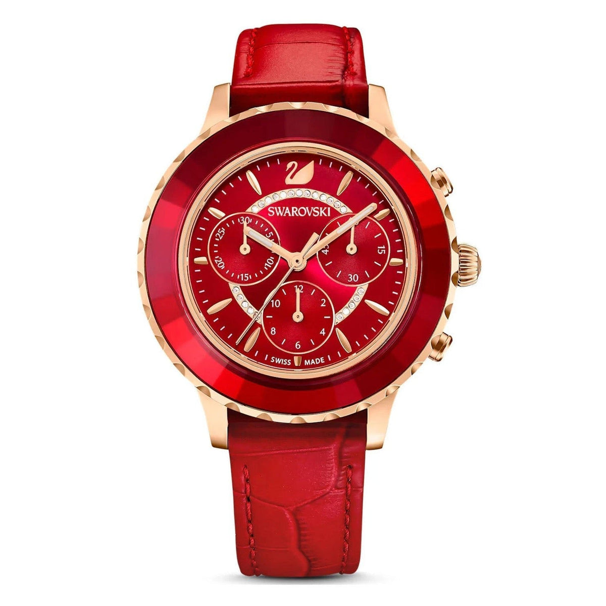 Swarovski Octea Lux Chrono Ladies Red Watch 5646975 -korean beauty