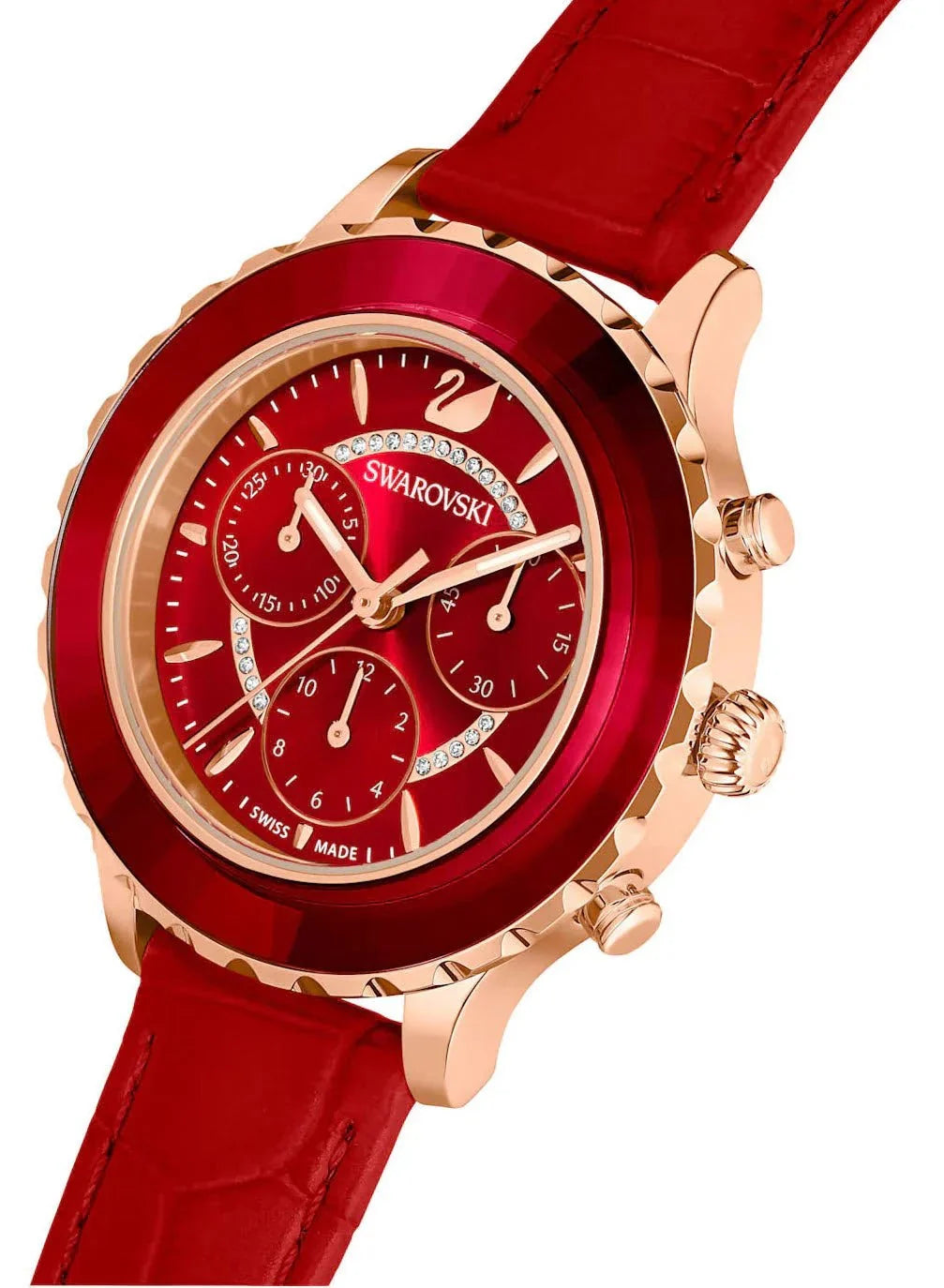 Swarovski Octea Lux Chrono Ladies Red Watch 5646975 -korean beauty