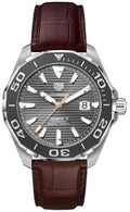 Tag Heuer Aquaracer Caliber 5 Black Dial Brown Leather Strap Watch For Men Way201m Fc6474 -korean beauty