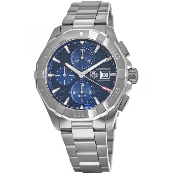 Tag Heuer Aquaracer Automatic Chronograph Blue Dial Silver Steel Strap Watch For Men Cay2112 Ba0927 -korean beauty