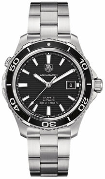 Tag Heuer Aquaracer Caliber 5 Automatic Black Dial Silver Steel Strap Watch For Men Wak2110 Ba0830 -korean beauty