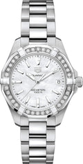 Tag Heuer Aquaracer Diamonds Mother Of Pearl Dial Silver Steel Strap Watch For Women Wbd1313 Ba0740 -korean beauty