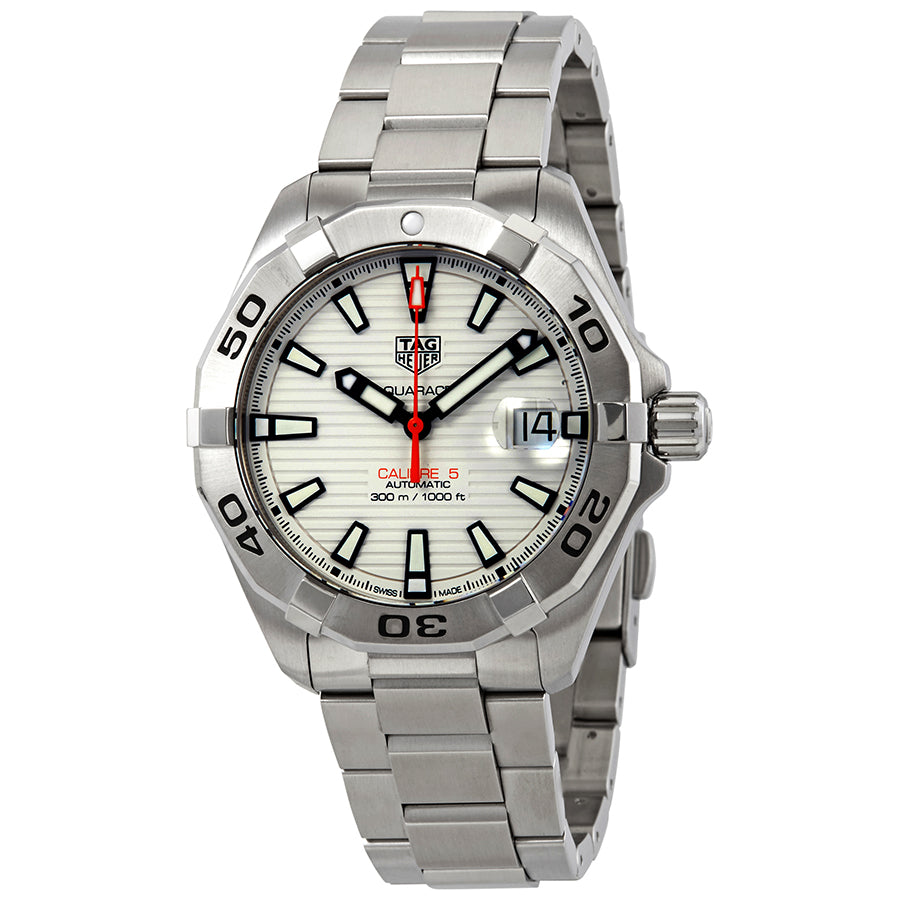 Tag Heuer Aquaracer Automatic White Dial Silver Steel Strap Watch For Men Wbd2111 Ba0928 -korean beauty