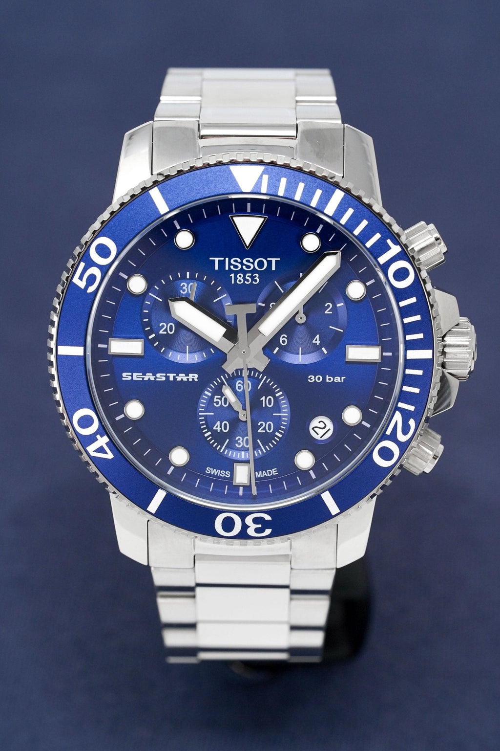 Tissot Chronograph Watch Seastar 1000 Blue T1204171104100 -korean beauty