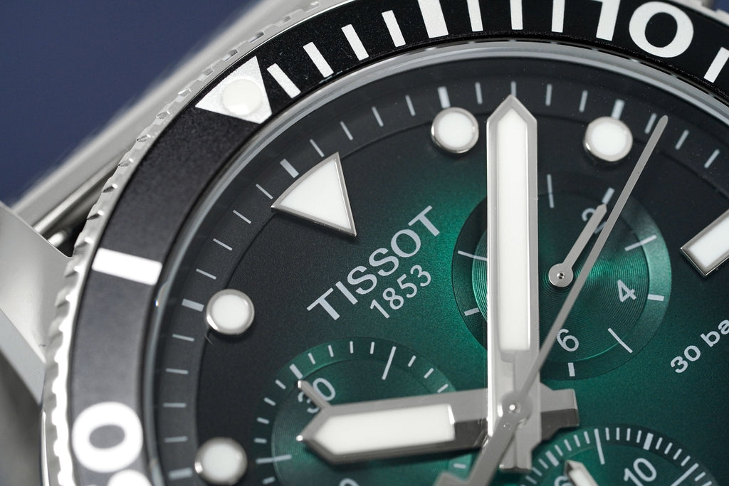 Tissot Chronograph Watch Seastar 1000 Green Mesh T1204171109100 -korean beauty