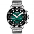 Tissot Chronograph Watch Seastar 1000 Green Mesh T1204171109100 -korean beauty