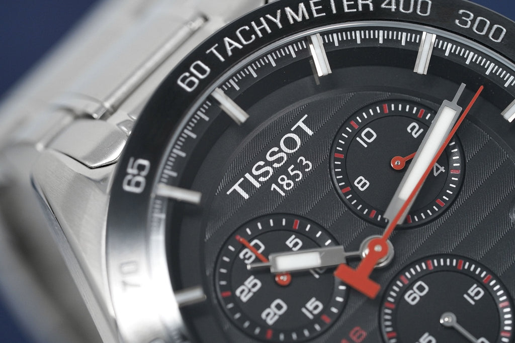 Tissot Mens Chronograph Watch Prs 516 Steel Red T1004171105101 -korean beauty
