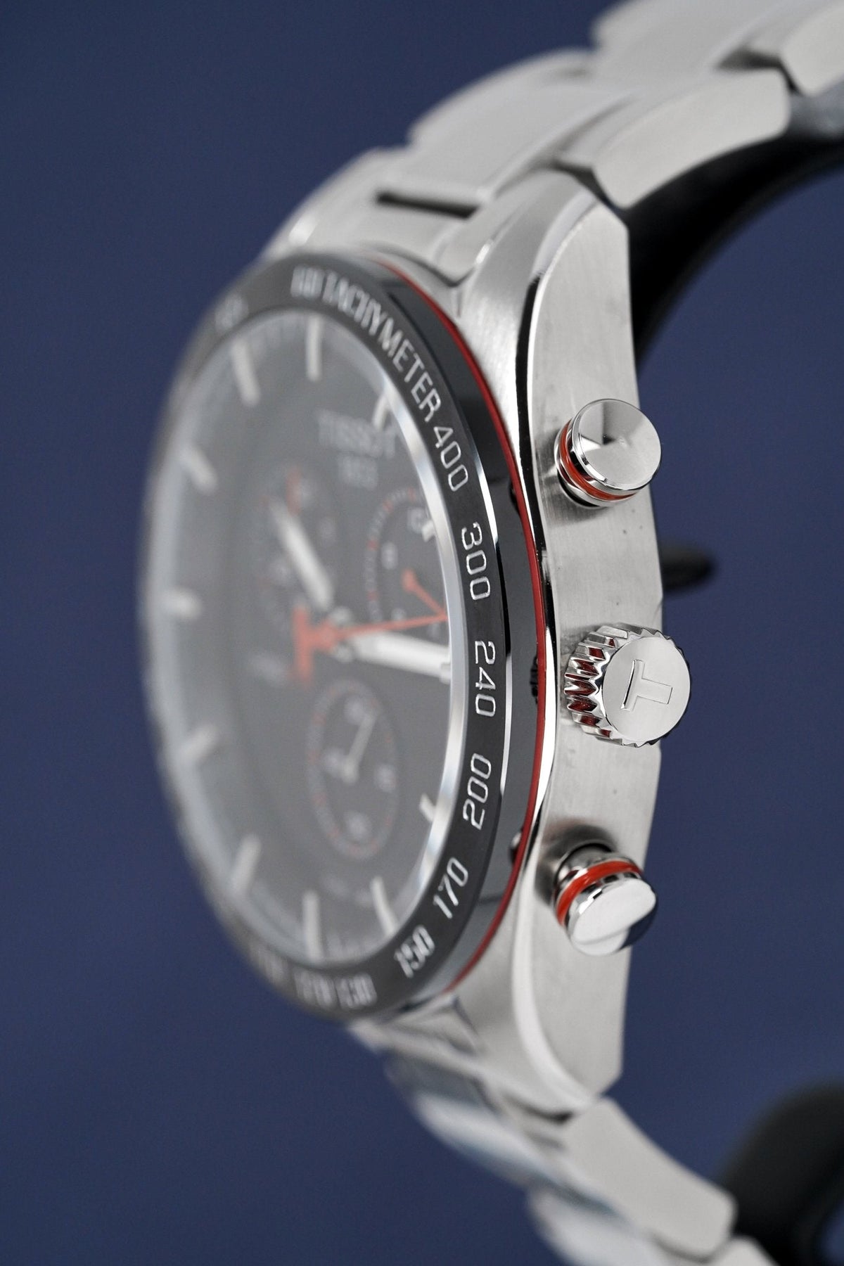 Tissot Mens Chronograph Watch Prs 516 Steel Red T1004171105101 -korean beauty