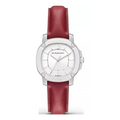 Burberry Brit The Britain White Dial Red Leather Strap Watch For Women Bby1705 -korean beauty