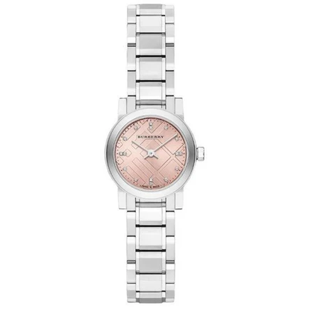Burberry Ladies Watch The City Check Diamonds Pink Bu9223 -korean beauty