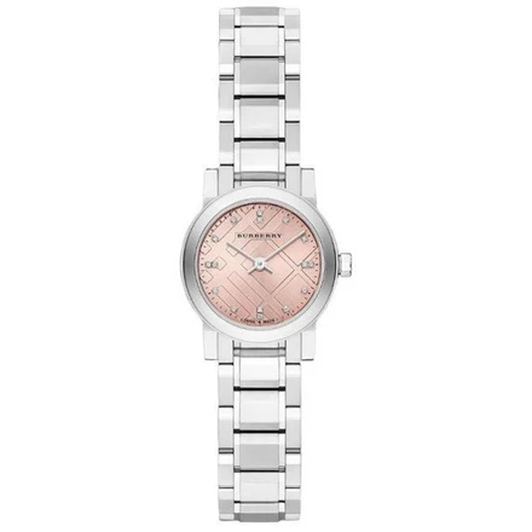 Burberry Ladies Watch The City Check Diamonds Pink Bu9223 -korean beauty