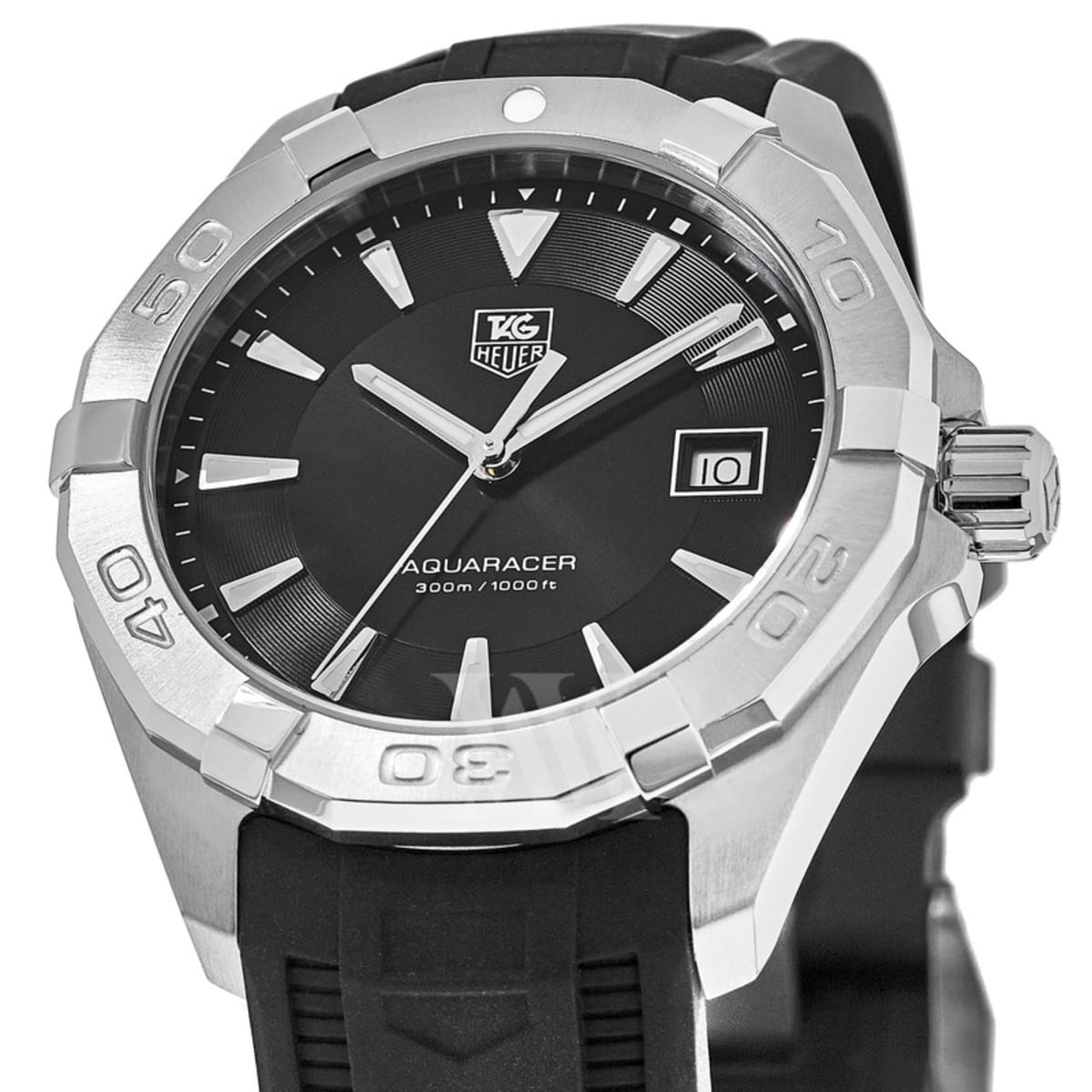 Tag Heuer Aquaracer Caliber 5 Automatic Black Dial Black Rubber Strap Watch For Men Way2113 Ft8021 -korean beauty