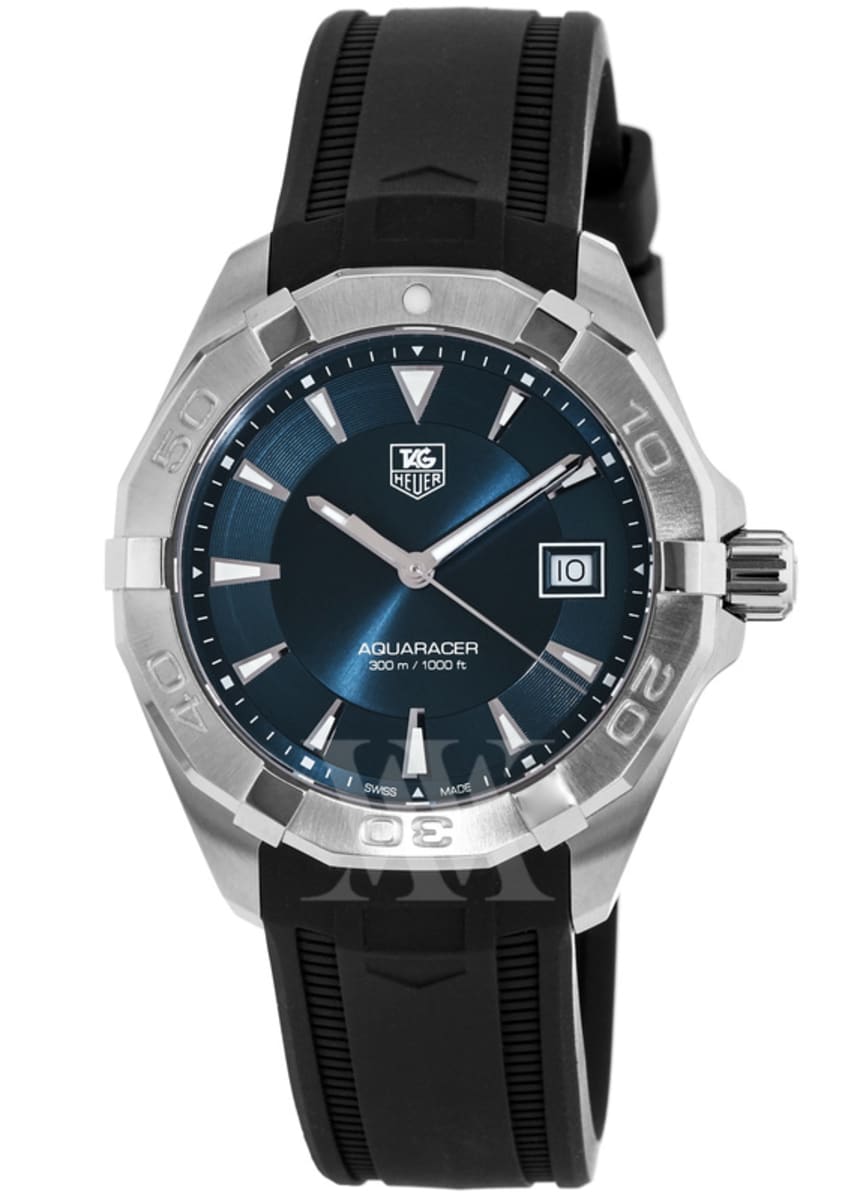 Tag Heuer Aquaracer Caliber 5 Blue Dial Black Rubber Strap Watch For Men Way2112 Ft8021 -korean beauty