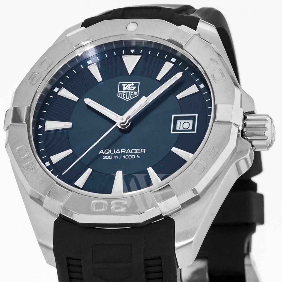 Tag Heuer Aquaracer Caliber 5 Blue Dial Black Rubber Strap Watch For Men Way2112 Ft8021 -korean beauty
