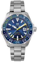 Tag Heuer Aquaracer Caliber 5 Match Timer Shinji Kagawa Edition Blue Dial Silver Steel Strap Watch For Men Way201h Ba0927 -korean beauty