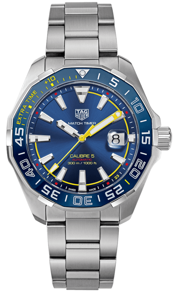 Tag Heuer Aquaracer Caliber 5 Match Timer Shinji Kagawa Edition Blue Dial Silver Steel Strap Watch For Men Way201h Ba0927 -korean beauty