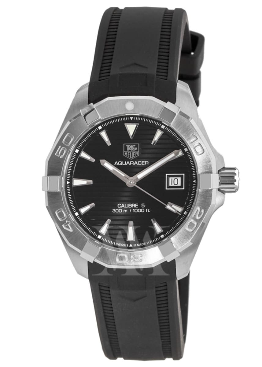 Tag Heuer Aquaracer Automatic Caliber 5 Black Dial Black Rubber Strap Watch For Men Way2110 Ft8021 -korean beauty
